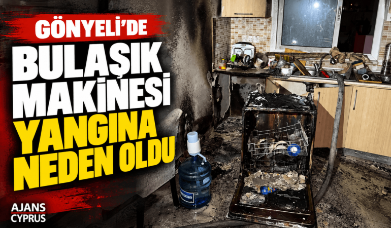 Gönyeli’de Yangına Neden Olan Bulaşık Makinesi (1)