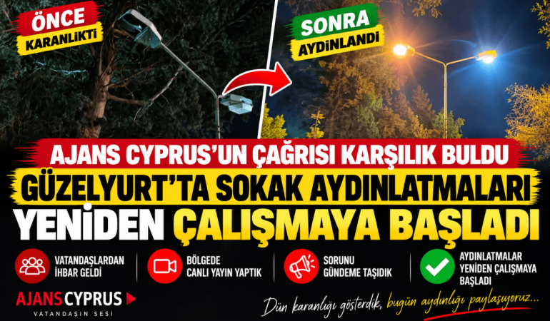Güzelyurt’ta Sokak Aydınlatmaları Yeniden Çalıştı (1)