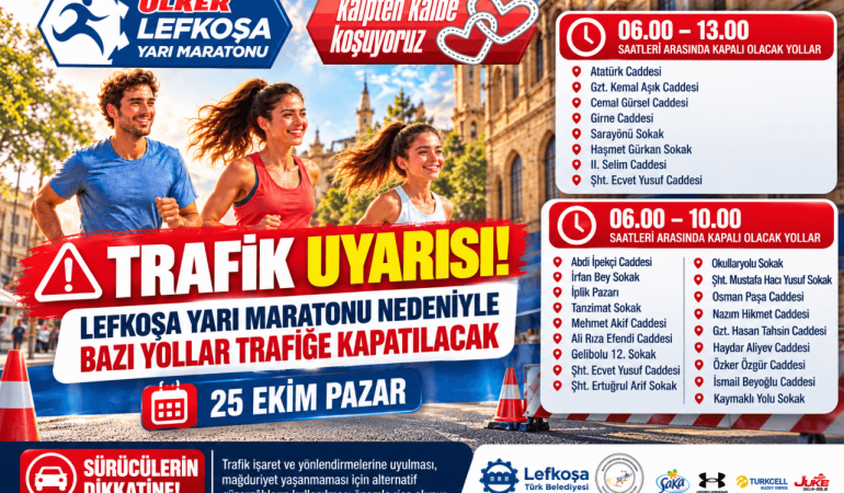 Lefkoşa Yarı Maratonu Trafik Uyarısı (1)